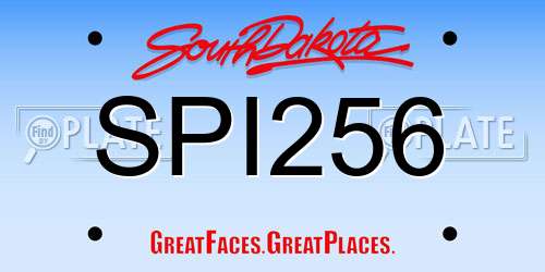 SPI256 South Dakota License Plate