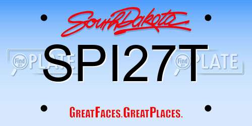 SPI27T South Dakota License Plate