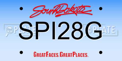 SPI28G South Dakota License Plate