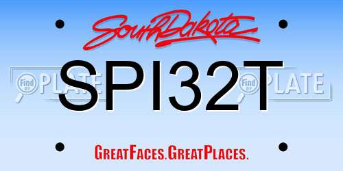 SPI32T South Dakota License Plate