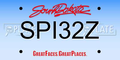 SPI32Z South Dakota License Plate
