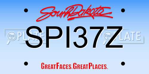 SPI37Z South Dakota License Plate