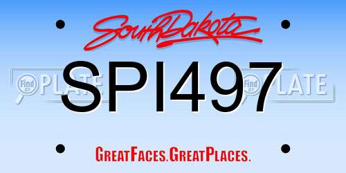 SPI497 South Dakota License Plate
