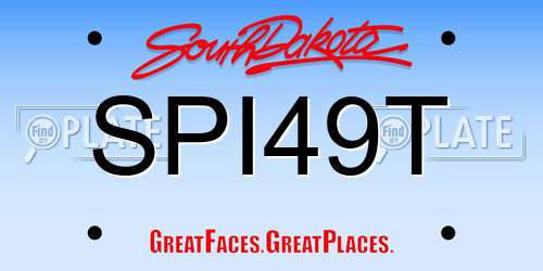 SPI49T South Dakota License Plate