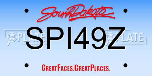 SPI49Z South Dakota License Plate
