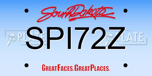 SPI72Z South Dakota License Plate