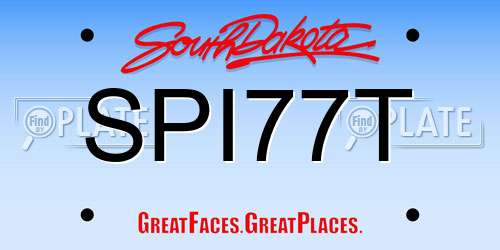 SPI77T South Dakota License Plate