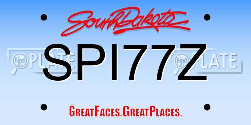 SPI77Z South Dakota License Plate