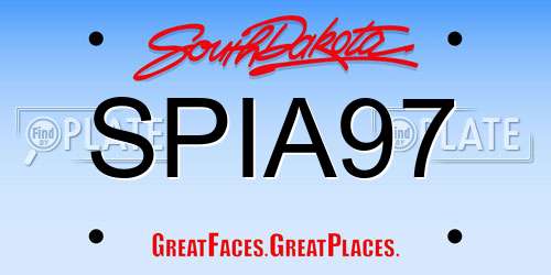 SPIA97 South Dakota License Plate