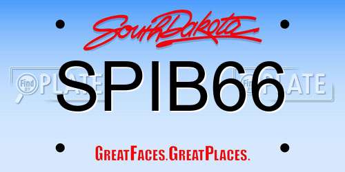 SPIB66 South Dakota License Plate