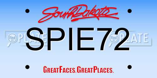 SPIE72 South Dakota License Plate