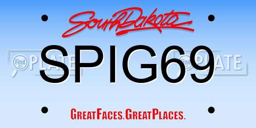 SPIG69 South Dakota License Plate