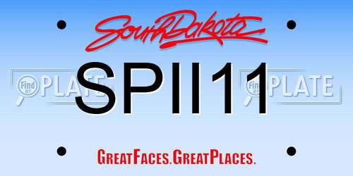 SPII11 South Dakota License Plate
