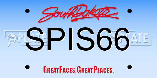 SPIS66 South Dakota License Plate