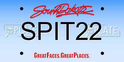 SPIT22 South Dakota License Plate