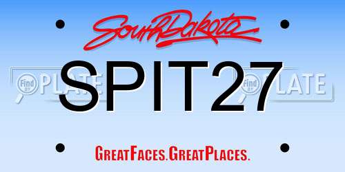 SPIT27 South Dakota License Plate