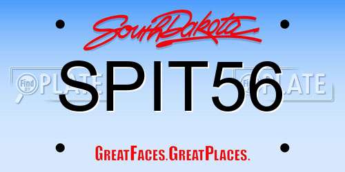 SPIT56 South Dakota License Plate