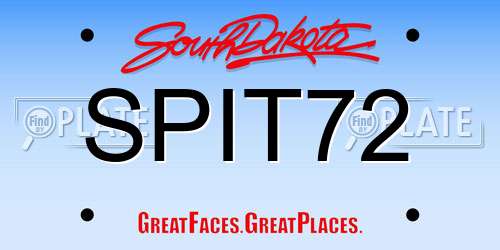 SPIT72 South Dakota License Plate