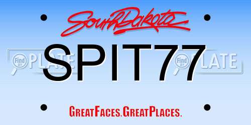SPIT77 South Dakota License Plate