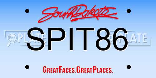 SPIT86 South Dakota License Plate