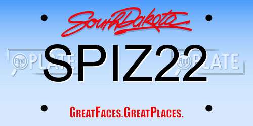 SPIZ22 South Dakota License Plate