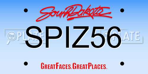 SPIZ56 South Dakota License Plate