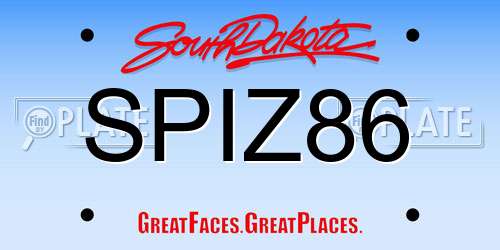 SPIZ86 South Dakota License Plate