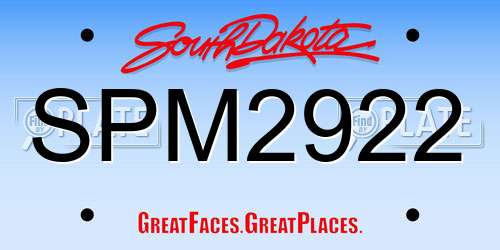 SPM2922 South Dakota License Plate