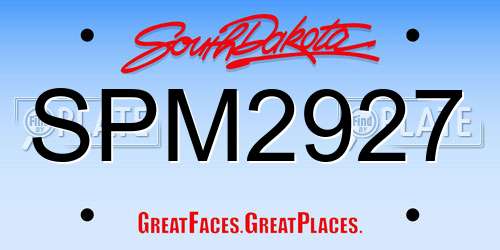 SPM2927 South Dakota License Plate