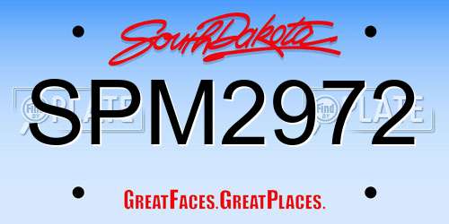 SPM2972 South Dakota License Plate