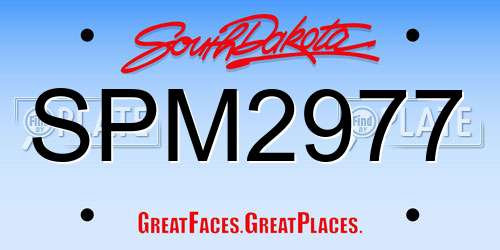 SPM2977 South Dakota License Plate