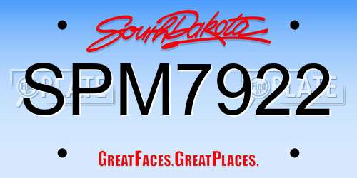 SPM7922 South Dakota License Plate