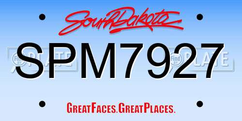 SPM7927 South Dakota License Plate