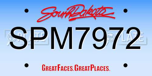 SPM7972 South Dakota License Plate