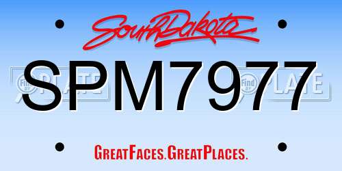 SPM7977 South Dakota License Plate