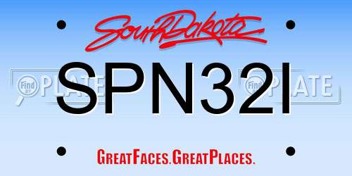 SPN32I South Dakota License Plate