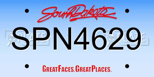 SPN4629 South Dakota License Plate