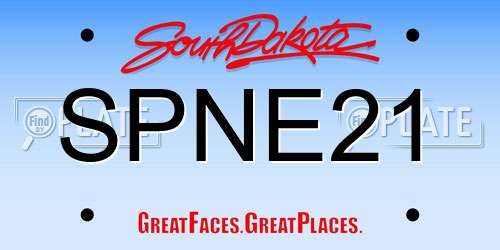 SPNE21 South Dakota License Plate