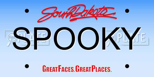 SPOOKY South Dakota License Plate