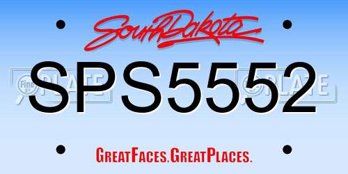 SPS5552 South Dakota License Plate