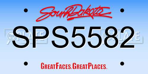 SPS5582 South Dakota License Plate