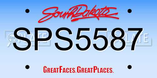 SPS5587 South Dakota License Plate