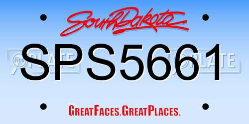 SPS5661 South Dakota License Plate