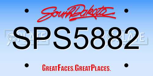 SPS5882 South Dakota License Plate