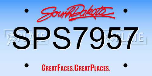 SPS7957 South Dakota License Plate