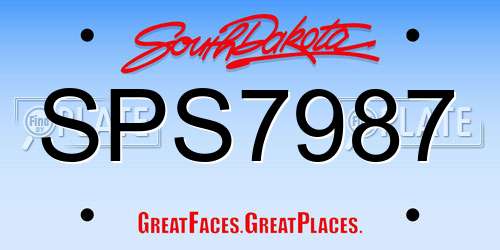 SPS7987 South Dakota License Plate