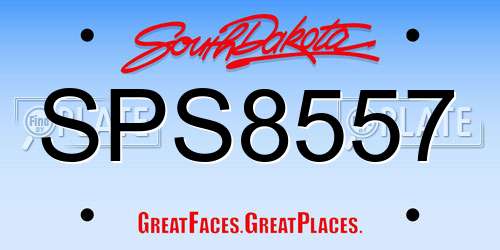 SPS8557 South Dakota License Plate