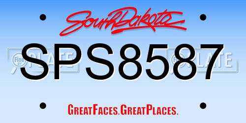 SPS8587 South Dakota License Plate