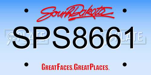 SPS8661 South Dakota License Plate