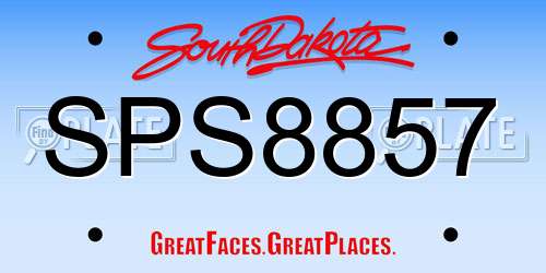 SPS8857 South Dakota License Plate